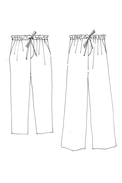 Merchant & Mills - The 101 Trousers -ompelukaava - Housujen rakennekuva