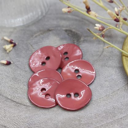 Atelier Brunette - Glossy Buttons -helmiäisnapit - Terracotta